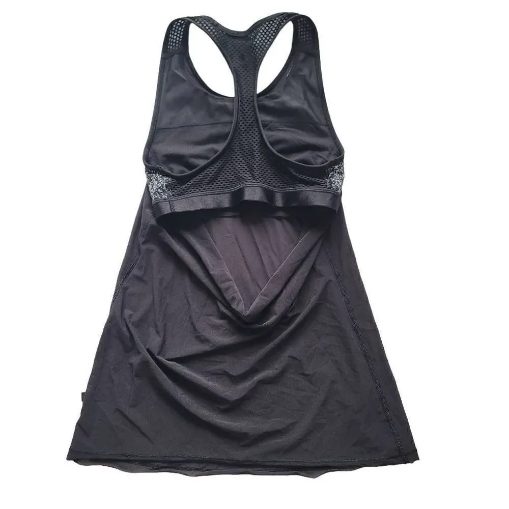 Lululemon womens Sz 2 black white fit physique tank top